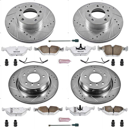 PowerStop Front & Rear Z26 Street Warrior Brake Kit | BMW 540i (94-95) (K382-26)