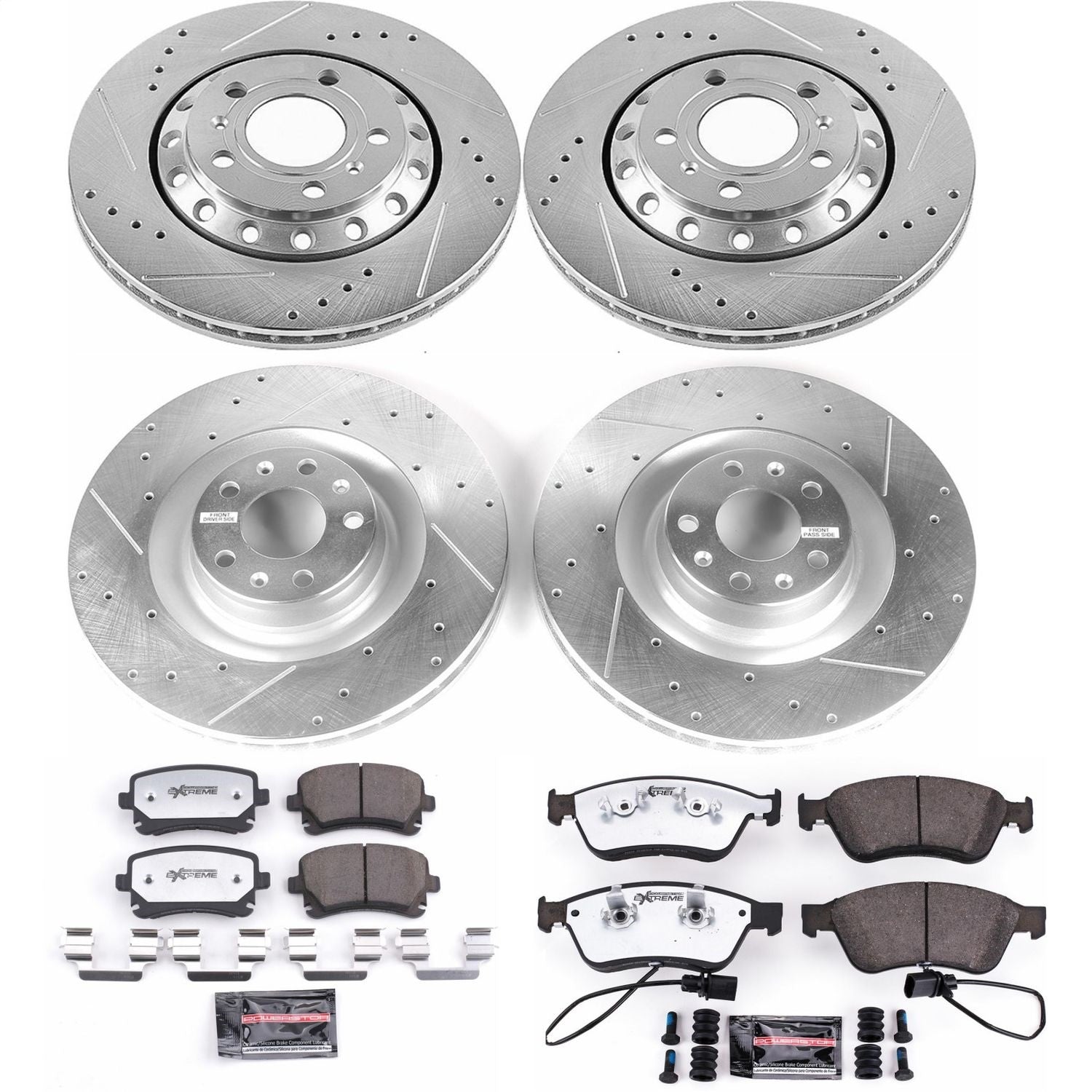 PowerStop Z26 Street Warrior Front & Rear Brake Kit | Audi A8 Quattro (03-10) (K4008-26)