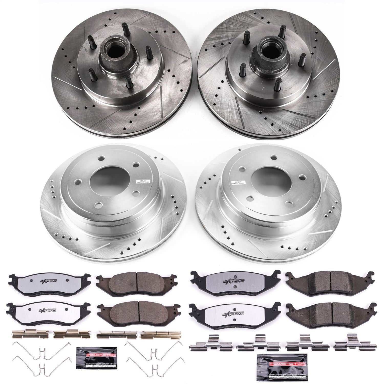 PowerStop Front and Rear Z36 Truck & Tow Brake Kit | Ford E-150 Club Wagon (04-05) (K4021-36)