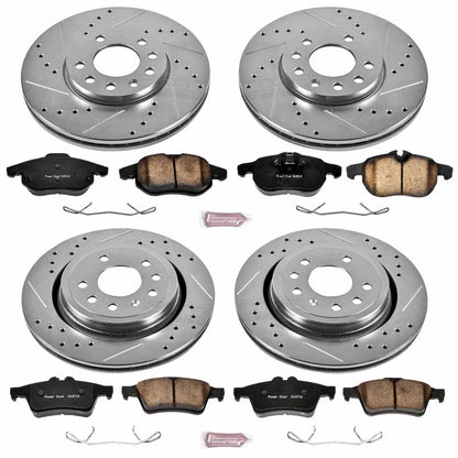 PowerStop Front & Rear Z23 Evolution Sport Brake Kit | Saab 9-3 (06-07) (K4054)
