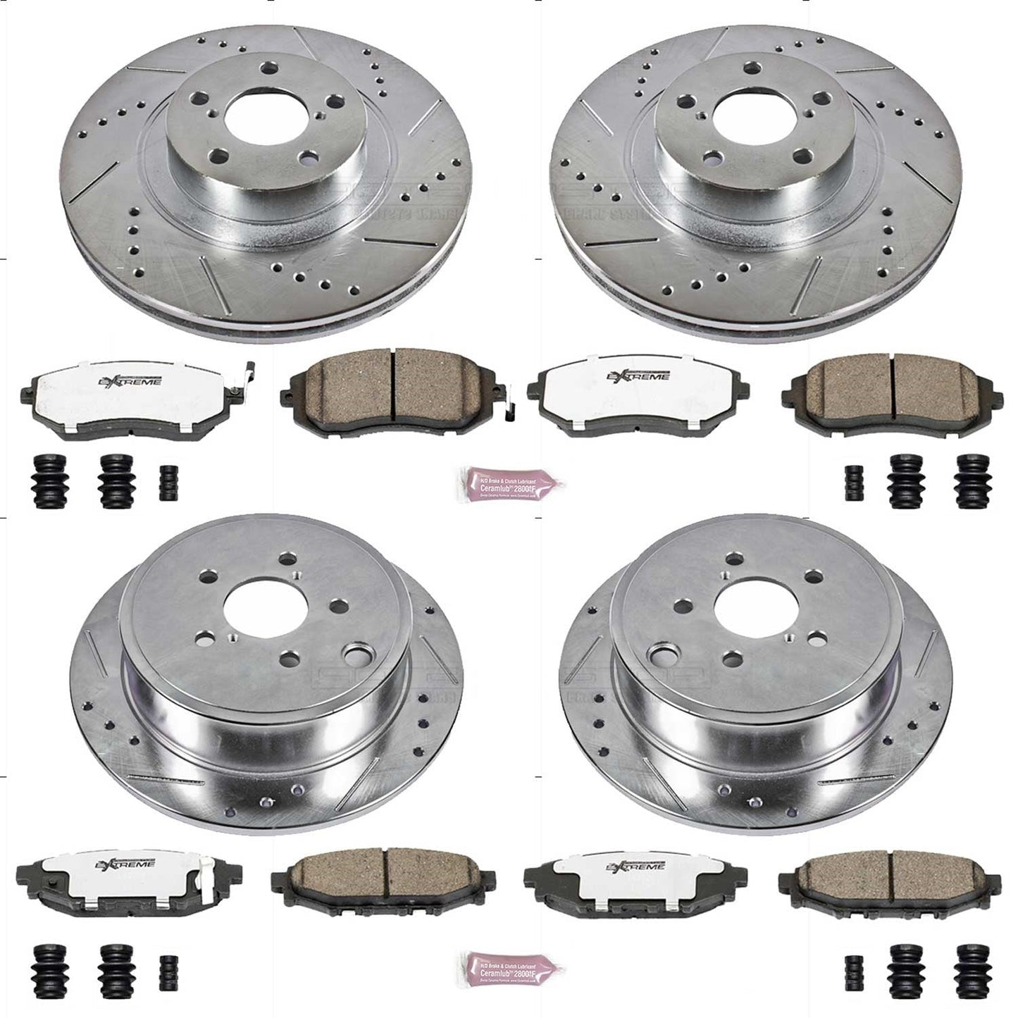PowerStop Front & Rear Z26 Street Warrior Brake Kit | Subaru Forester (09-10) (K4077-26)