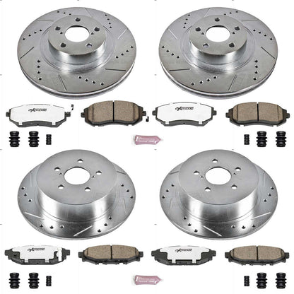 PowerStop Front & Rear Z26 Street Warrior Brake Kit | Subaru Legacy (06-09) (K4079-26)