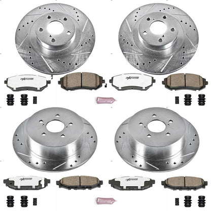 PowerStop Front & Rear Z26 Street Warrior Brake Kit | Subaru Legacy (05) (K4081-26)