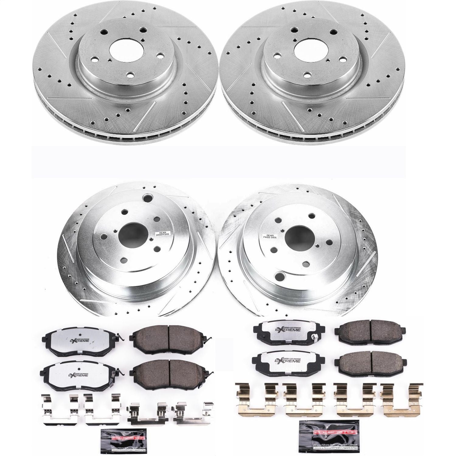 PowerStop Front & Rear Z26 Street Warrior Brake Kit | Subaru B9 Tribeca (06-07) (K4088-26)
