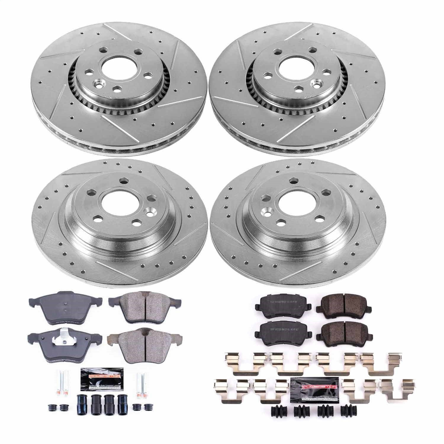PowerStop Front & Rear Z23 Evolution Sport Brake Kit | Volvo S60 (17-18) (K4121)
