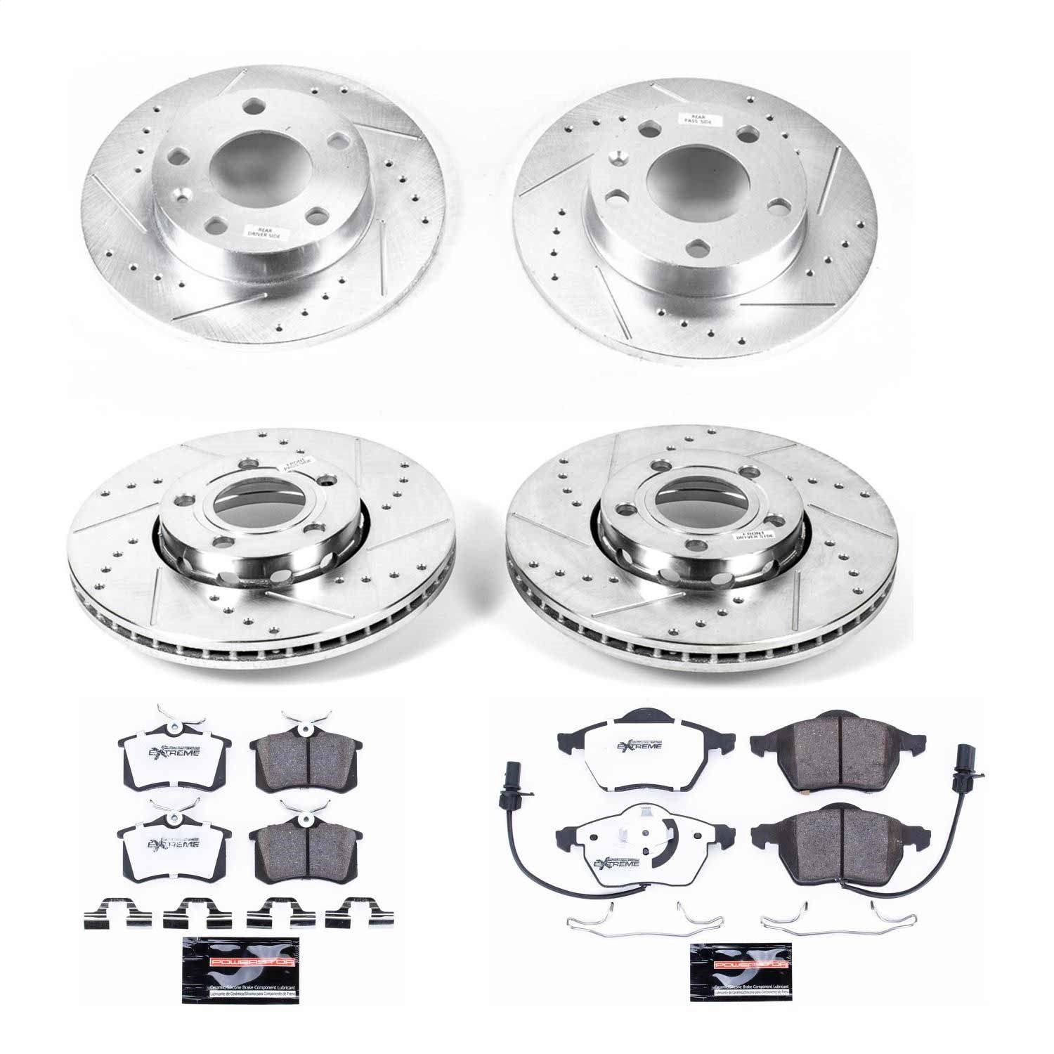 PowerStop Front & Rear Z26 Street Warrior Brake Kit | Audi A4 (05-06) (K4196-26)