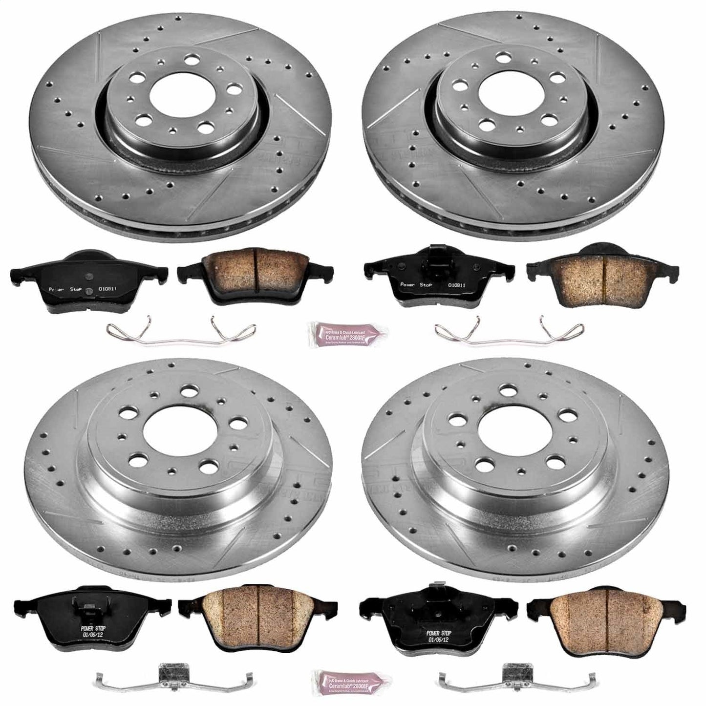 PowerStop Front & Rear Z23 Evolution Sport Brake Kit | Volvo S60 (08-09) (K4432)