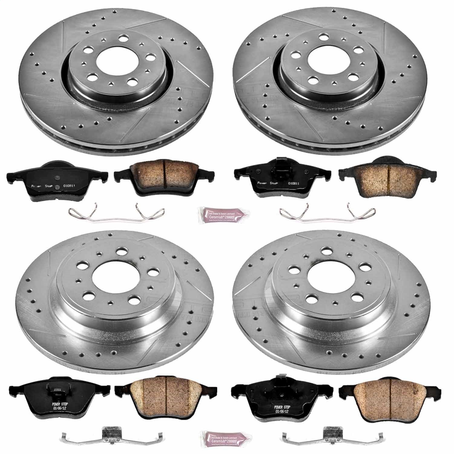 PowerStop Front & Rear Z23 Evolution Sport Brake Kit | Volvo S60 (08-09) (K4432)