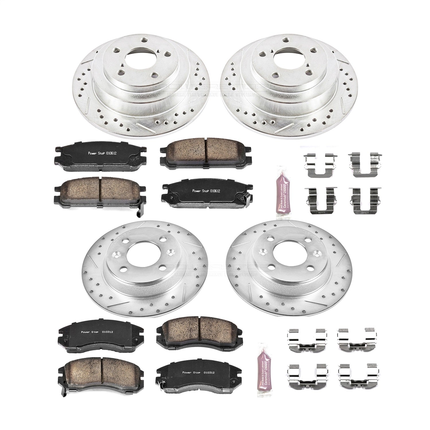PowerStop Front & Rear Z23 Evolution Sport Brake Kit | Subaru Impreza (93-96) (K444)