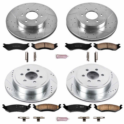 PowerStop Front & Rear Z23 Evolution Sport Brake Kit | Dodge Durango 2003 (K4471)