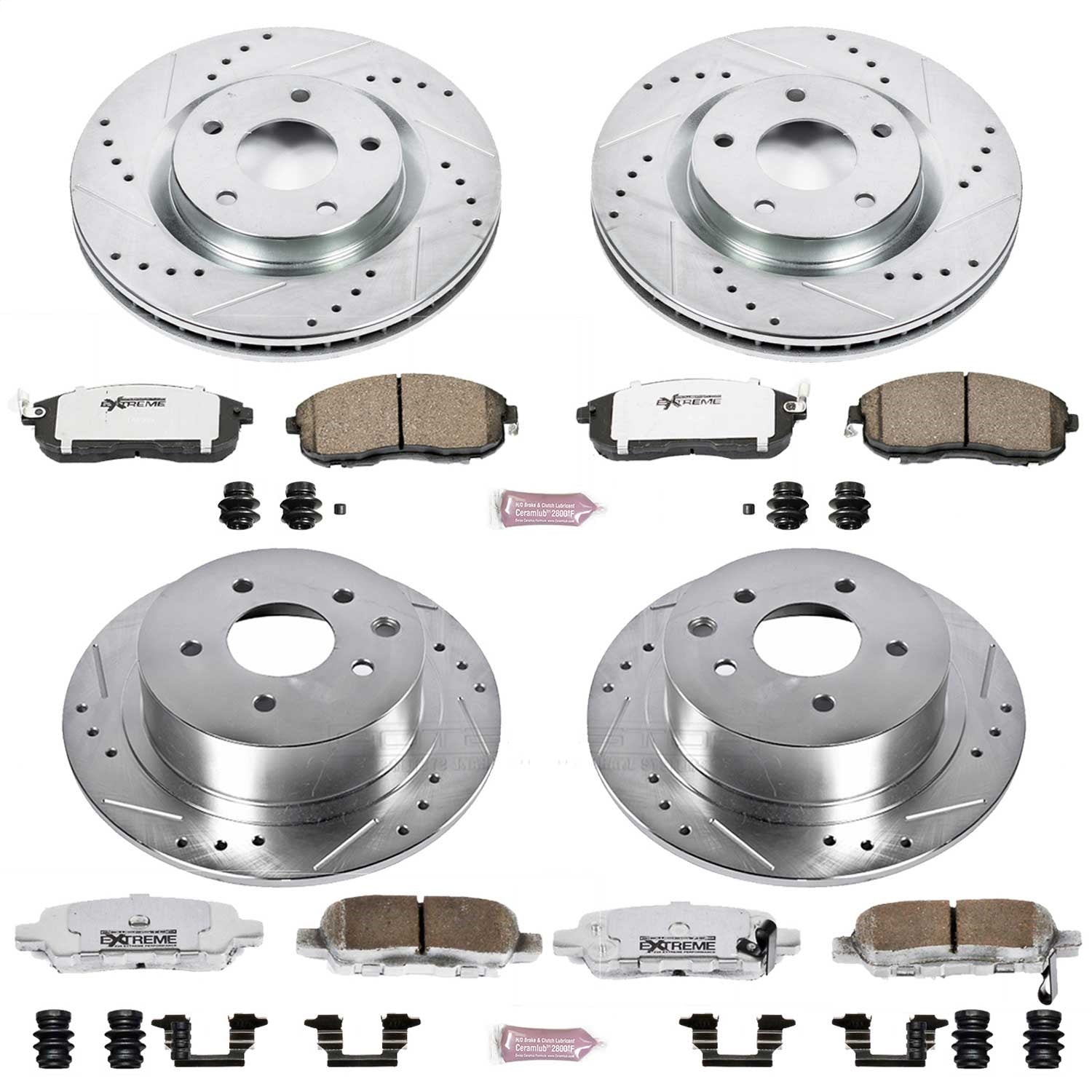 PowerStop Front & Rear Z26 Street Warrior Brake Kit | Nissan Sentra (07-12) (K4475-26)