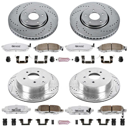 PowerStop Front and Rear Z26 Street Brake Kit | Infiniti FX35 (05-08) (K4477-26)