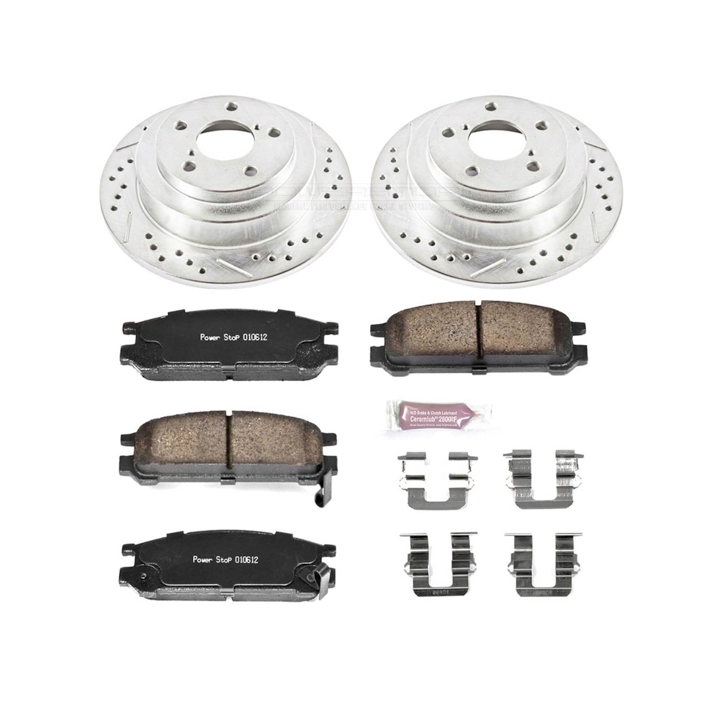 PowerStop Rear Z23 Evolution Sport Brake Kit | Subaru Impreza (93-96) (K448)