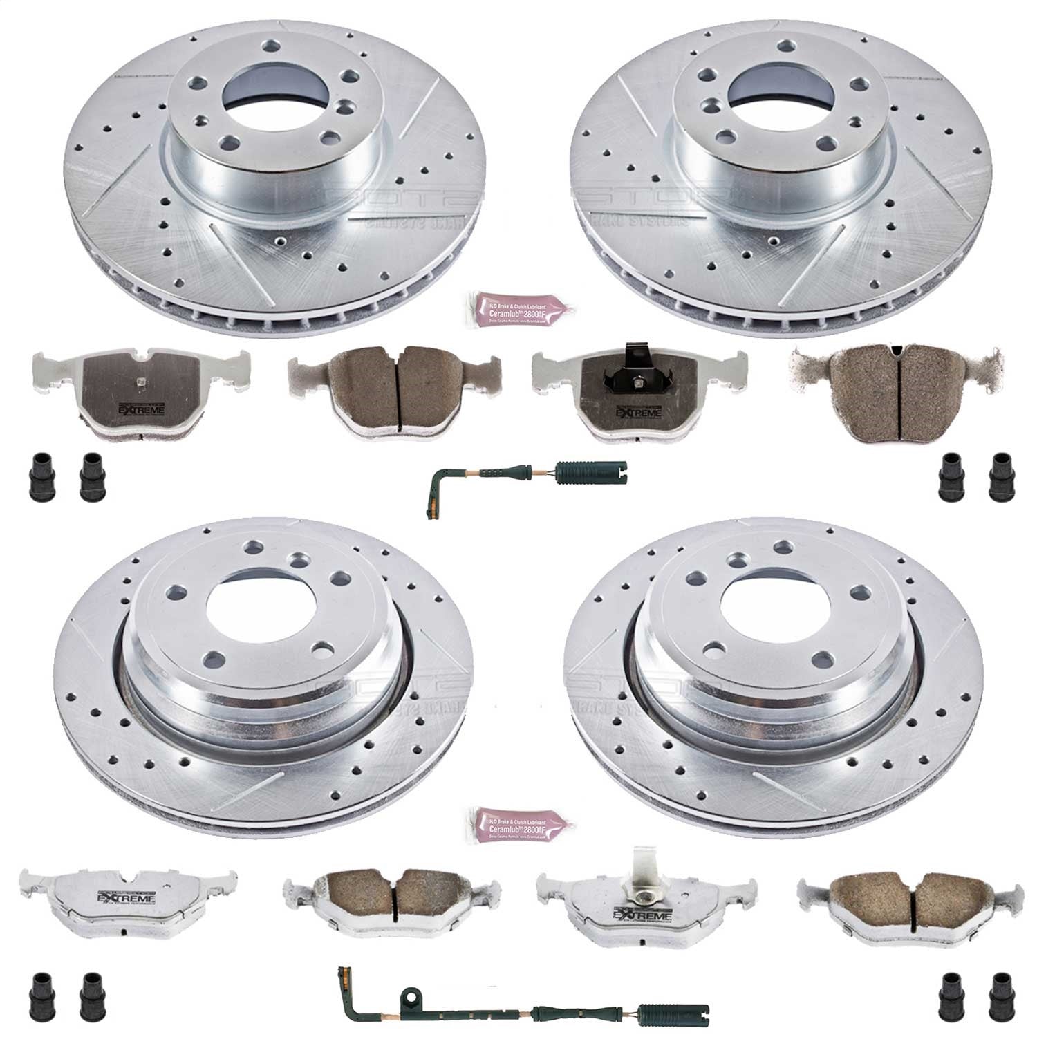 PowerStop Front & Rear Z26 Street Warrior Brake Kit | BMW 540i (97-00) (K505-26)