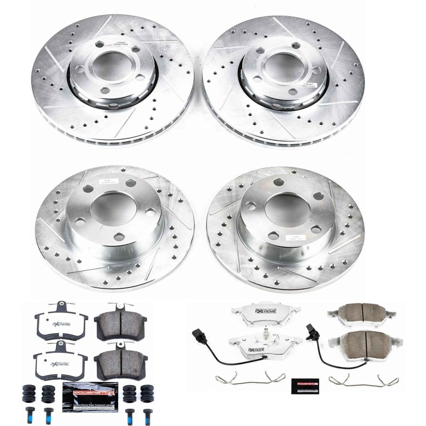 PowerStop Front & Rear Z26 Street Warrior Brake Kit | Audi A4 Quattro (99-01) (K530-26)