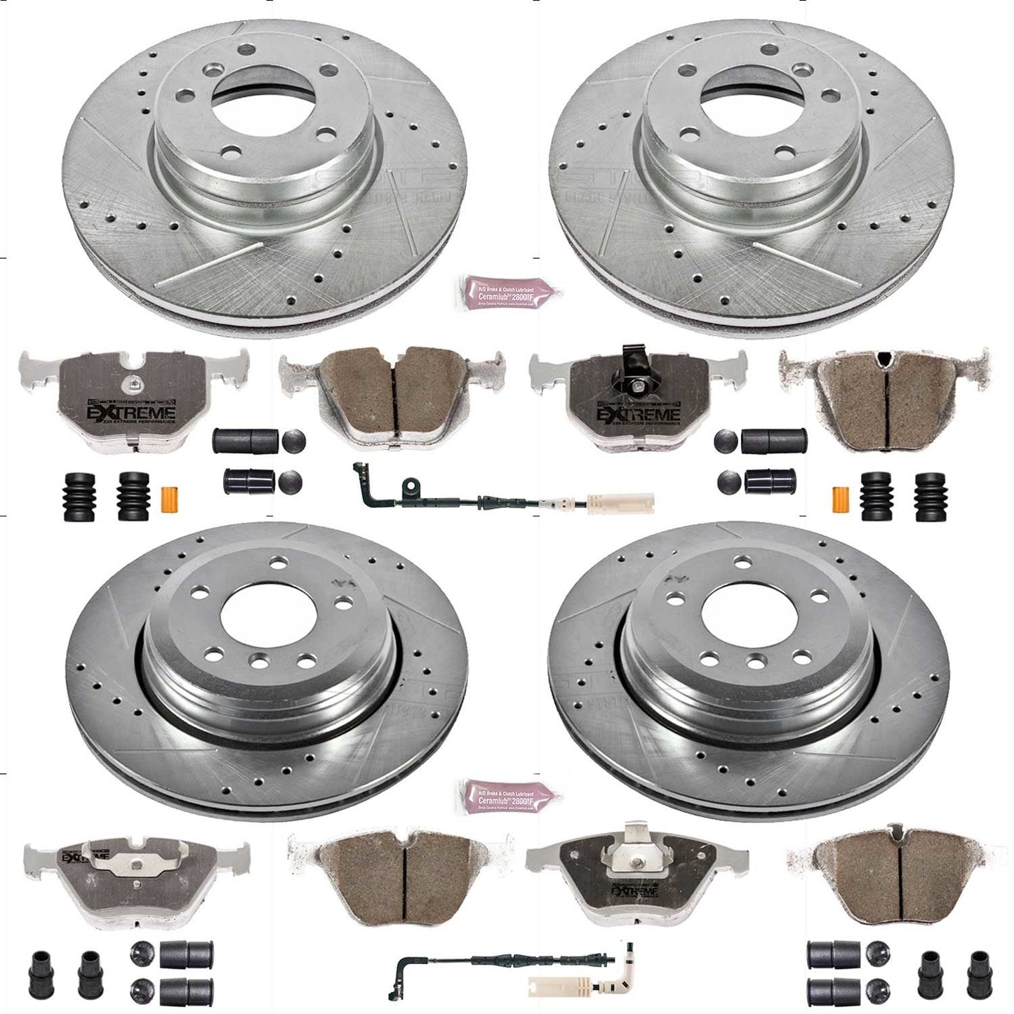 PowerStop Front & Rear Z26 Street Warrior Brake Kit | BMW 525i (04-06) (K5360-26)