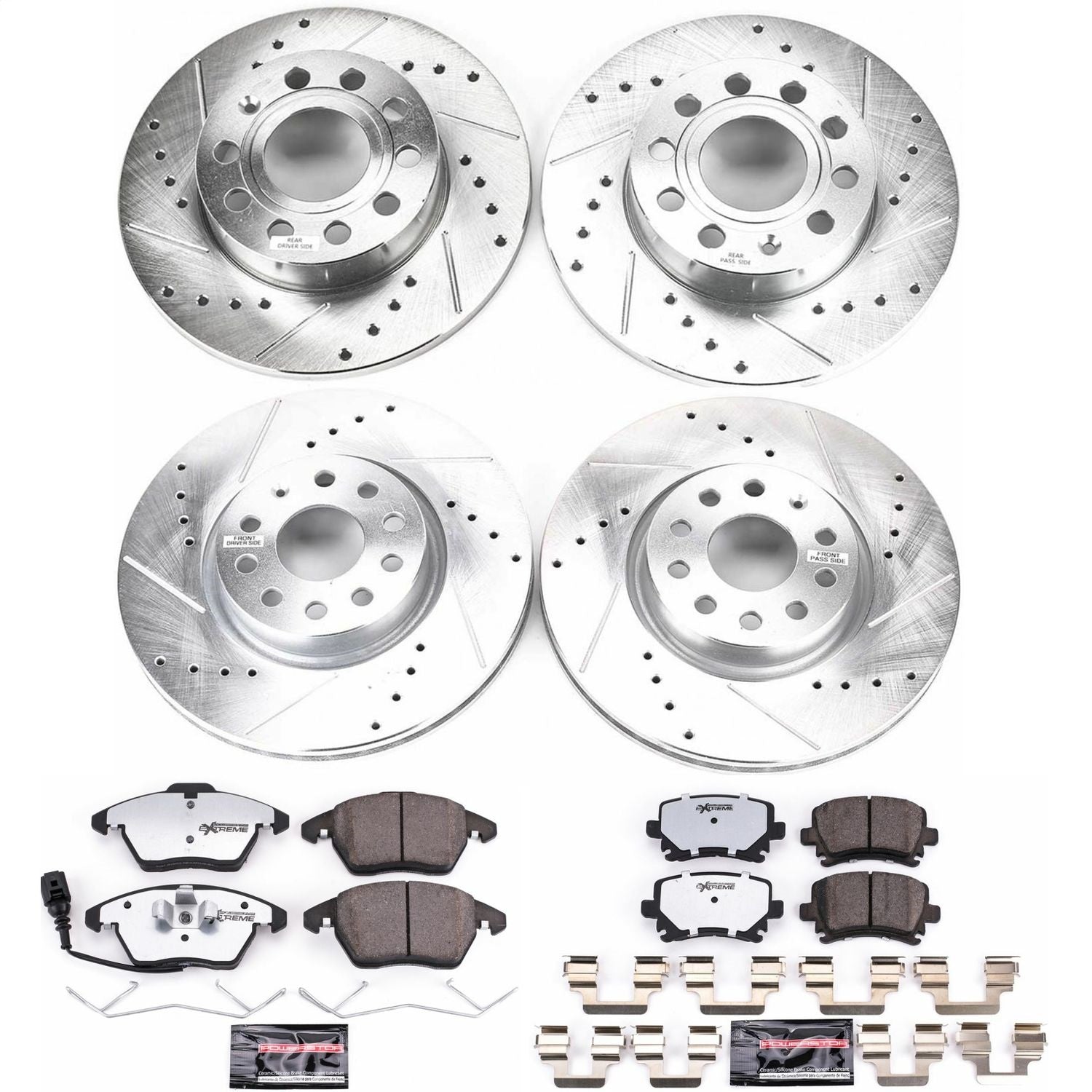 PowerStop Front & Rear Z26 Street Warrior Brake Kit | Audi A3 2008 (K5363-26)