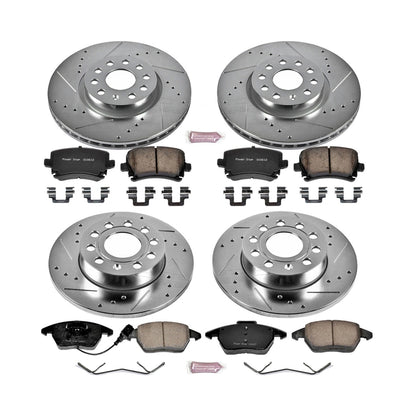 PowerStop Front & Rear Z23 Evolution Sport Brake Kit | Audi A3 2008 (K5363)