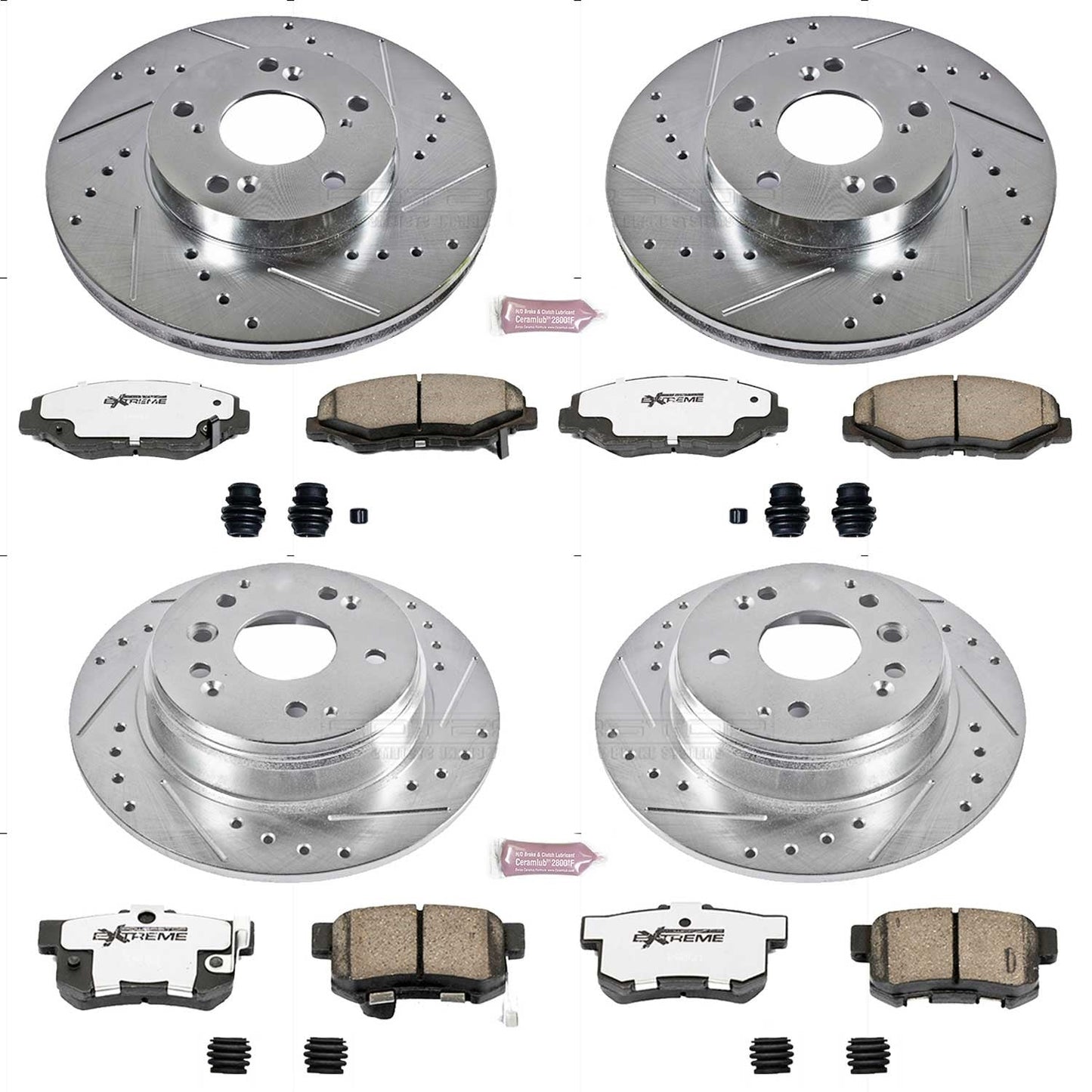 PowerStop Front & Rear Z26 Street Warrior Brake Kit | Honda Element (03-11) (K5389-26)