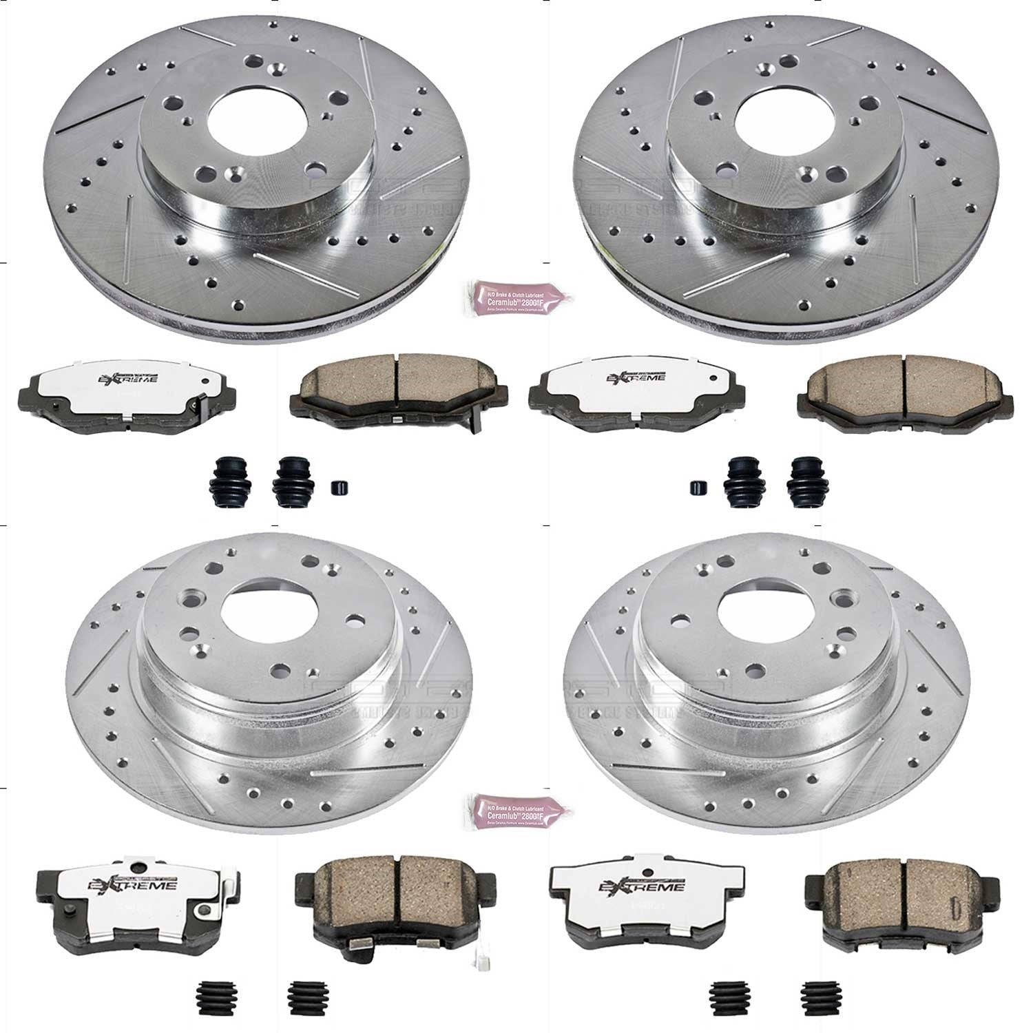 PowerStop Front & Rear Z26 Street Warrior Brake Kit | Honda Element (03-11) (K5389-26)