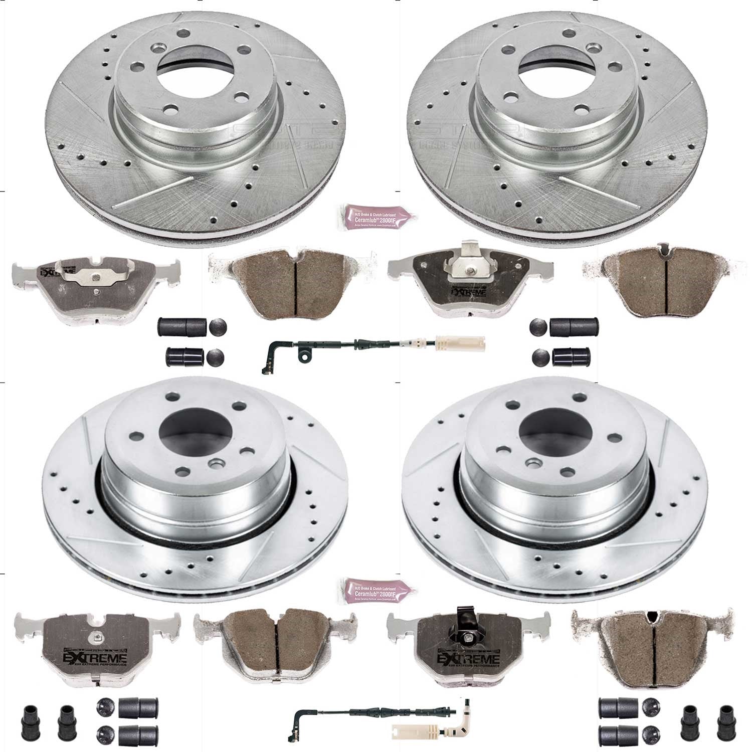 PowerStop Front & Rear Z26 Street Warrior Brake Kit | BMW 525xi (06-07) (K5439-26)