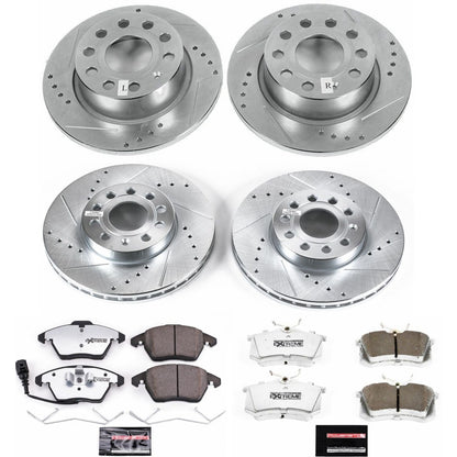PowerStop Front & Rear Z26 Street Warrior Brake Kit | Audi A3 (10-12) (K5749-26)