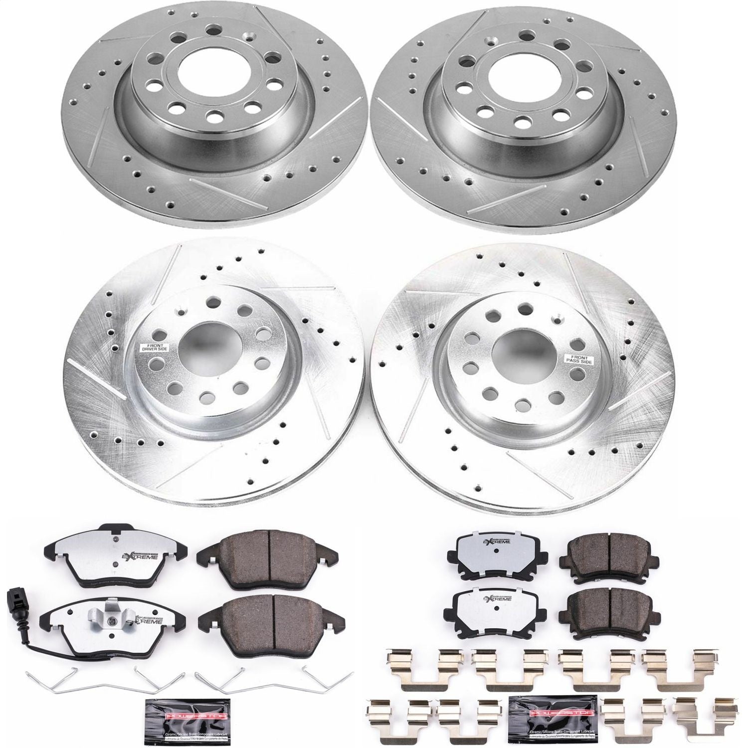 PowerStop Front & Rear Z26 Street Warrior Brake Kit | Audi A3 (13) (K5798-26)