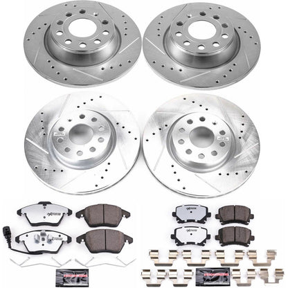 PowerStop Front & Rear Z26 Street Warrior Brake Kit | Audi A3 (13) (K5798-26)