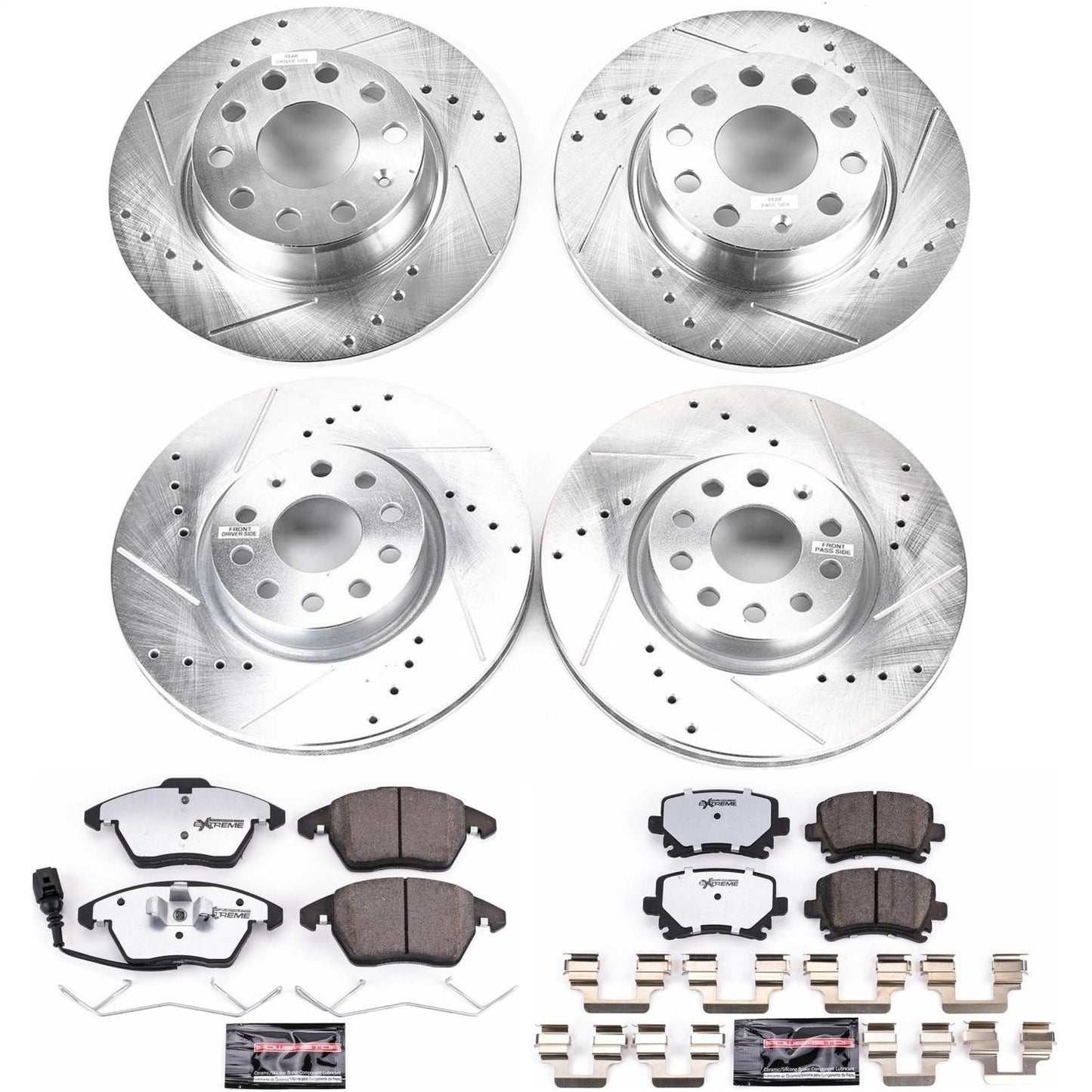 PowerStop Front & Rear Z26 Street Warrior Brake Kit | Audi A3 Quattro (13) (K5800-26)