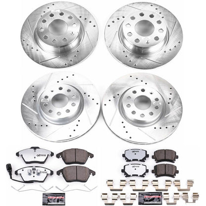 PowerStop Front & Rear Z26 Street Warrior Brake Kit | Audi A3 Quattro (13) (K5800-26)