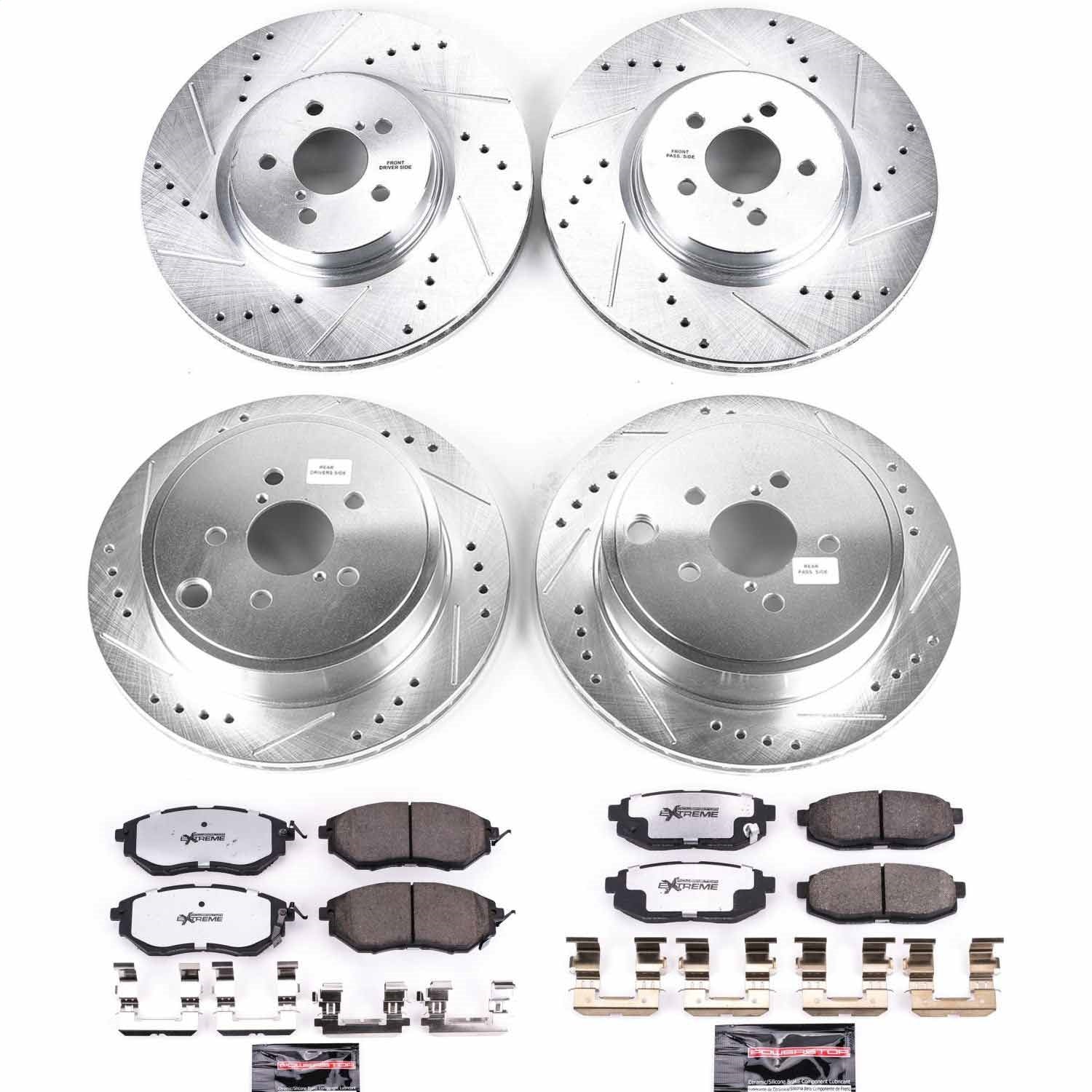 PowerStop Front & Rear Z26 Street Warrior Brake Kit | Subaru Legacy (10-14) (K5830-26)