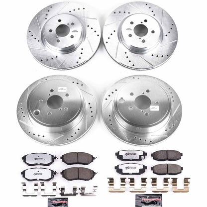 PowerStop Front & Rear Z26 Street Warrior Brake Kit | Subaru Legacy (10-14) (K5830-26)