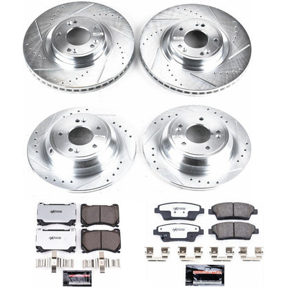PowerStop Front & Rear Z26 Street Warrior Brake Kit | Hyundai Genesis (10-14) (K5845-26)