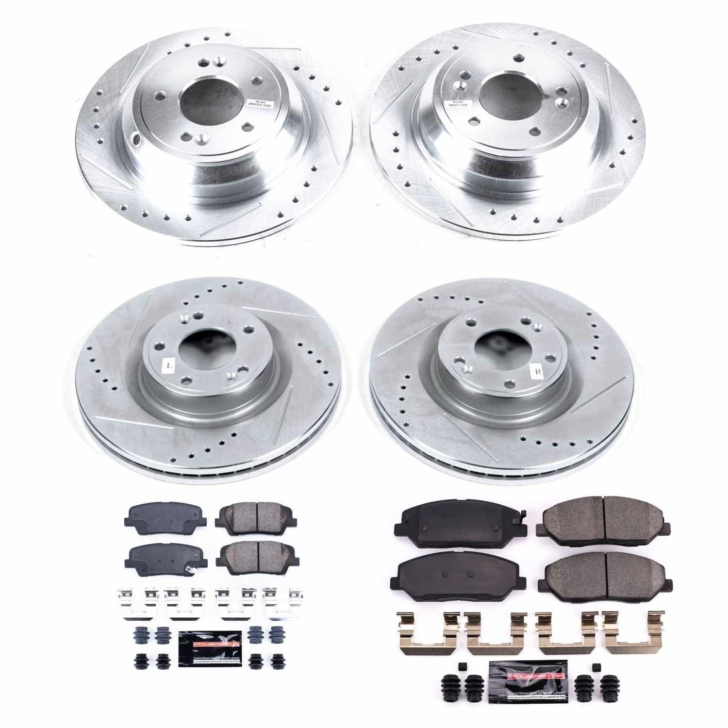 PowerStop Front & Rear Z23 Evolution Sport Brake Kit | Hyundai Genesis (09) (K5922)