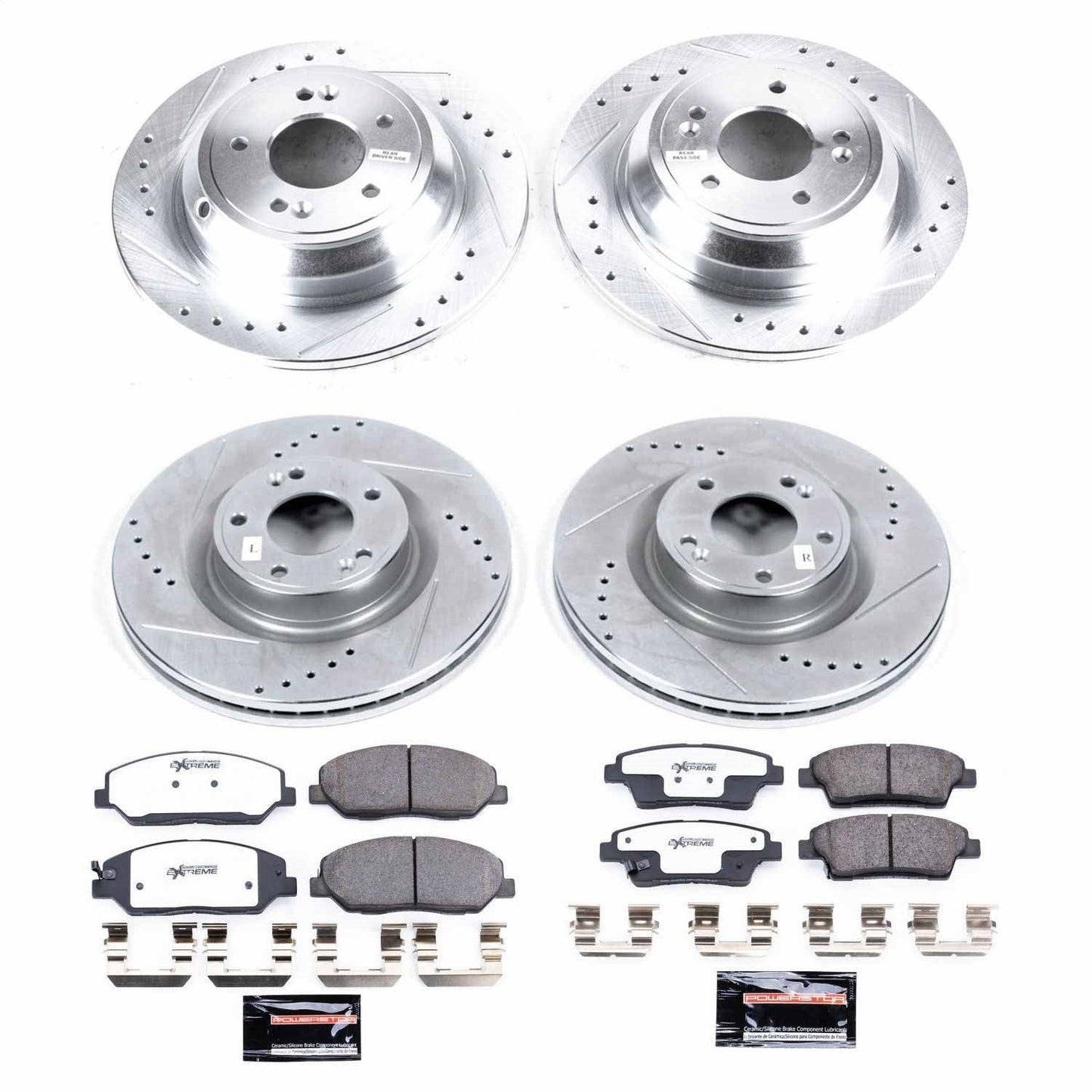 PowerStop Front & Rear Z26 Street Warrior Brake Kit | Hyundai Genesis (10-11) (K5923-26)