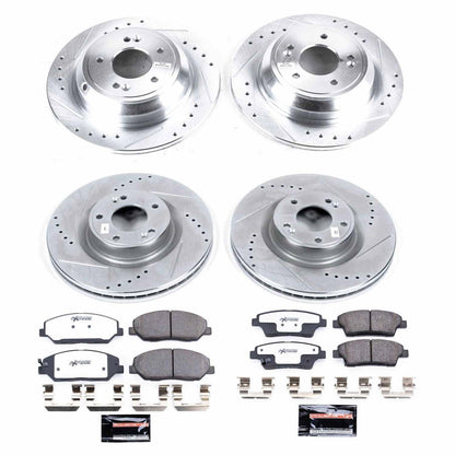 PowerStop Front & Rear Z26 Street Warrior Brake Kit | Hyundai Genesis (10-11) (K5923-26)