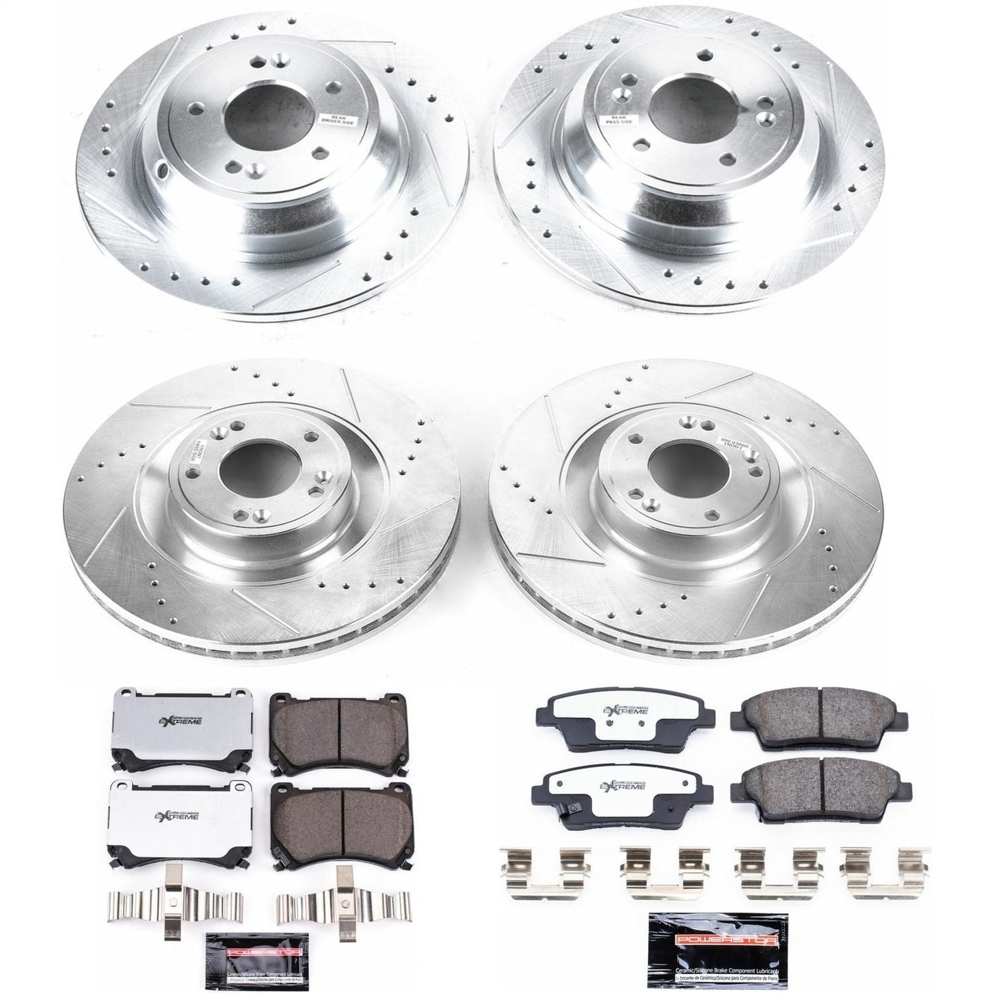 PowerStop Front & Rear Z26 Street Warrior Brake Kit | Hyundai Genesis (12-14) (K5929-26)