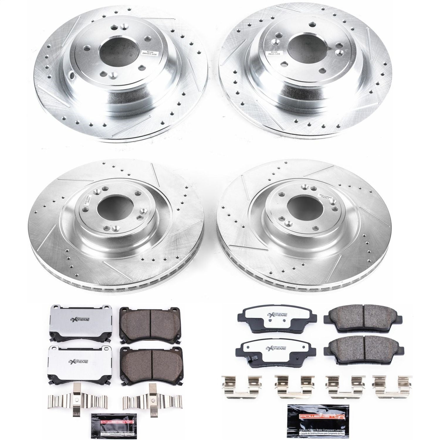 PowerStop Front & Rear Z26 Street Warrior Brake Kit | Hyundai Genesis (12-14) (K5929-26)