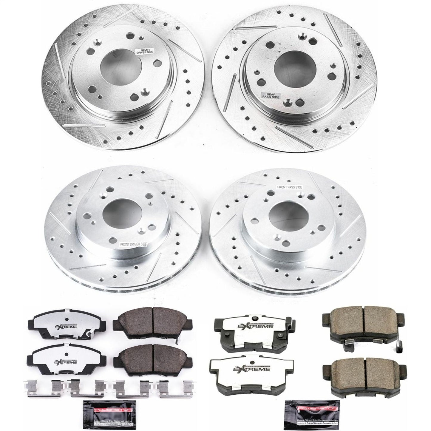 PowerStop Front & Rear Z26 Street Warrior Brake Kit | Honda CR-Z (11-15) (K5936-26)