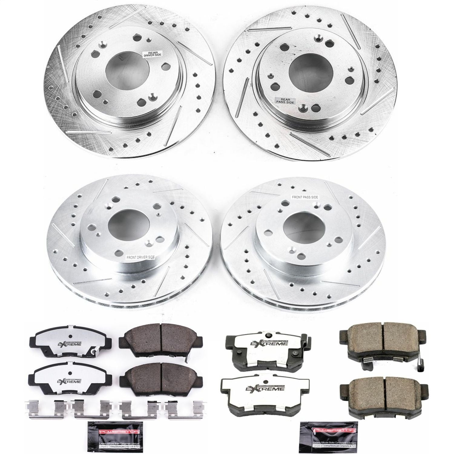 PowerStop Front & Rear Z26 Street Warrior Brake Kit | Honda CR-Z (11-15) (K5936-26)