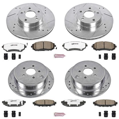 PowerStop Front & Rear Z26 Street Warrior Brake Kit | Subaru Impreza (08-10) (K6110-26)