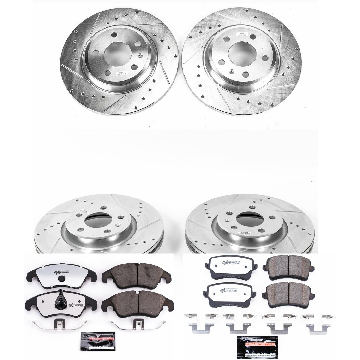 PowerStop Front & Rear Z26 Street Warrior Brake Kit | Audi A4 (12-16) (K6134-26)