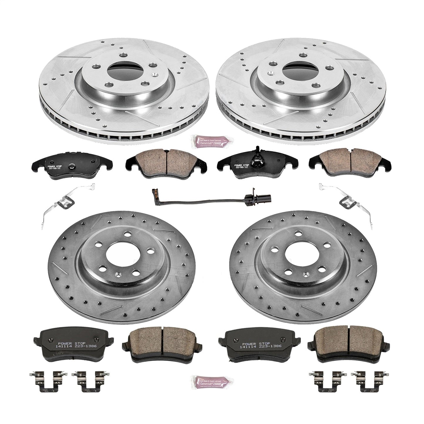PowerStop Front & Rear Z23 Evolution Sport Brake Kit | Audi A4 (12-16) (K6134)
