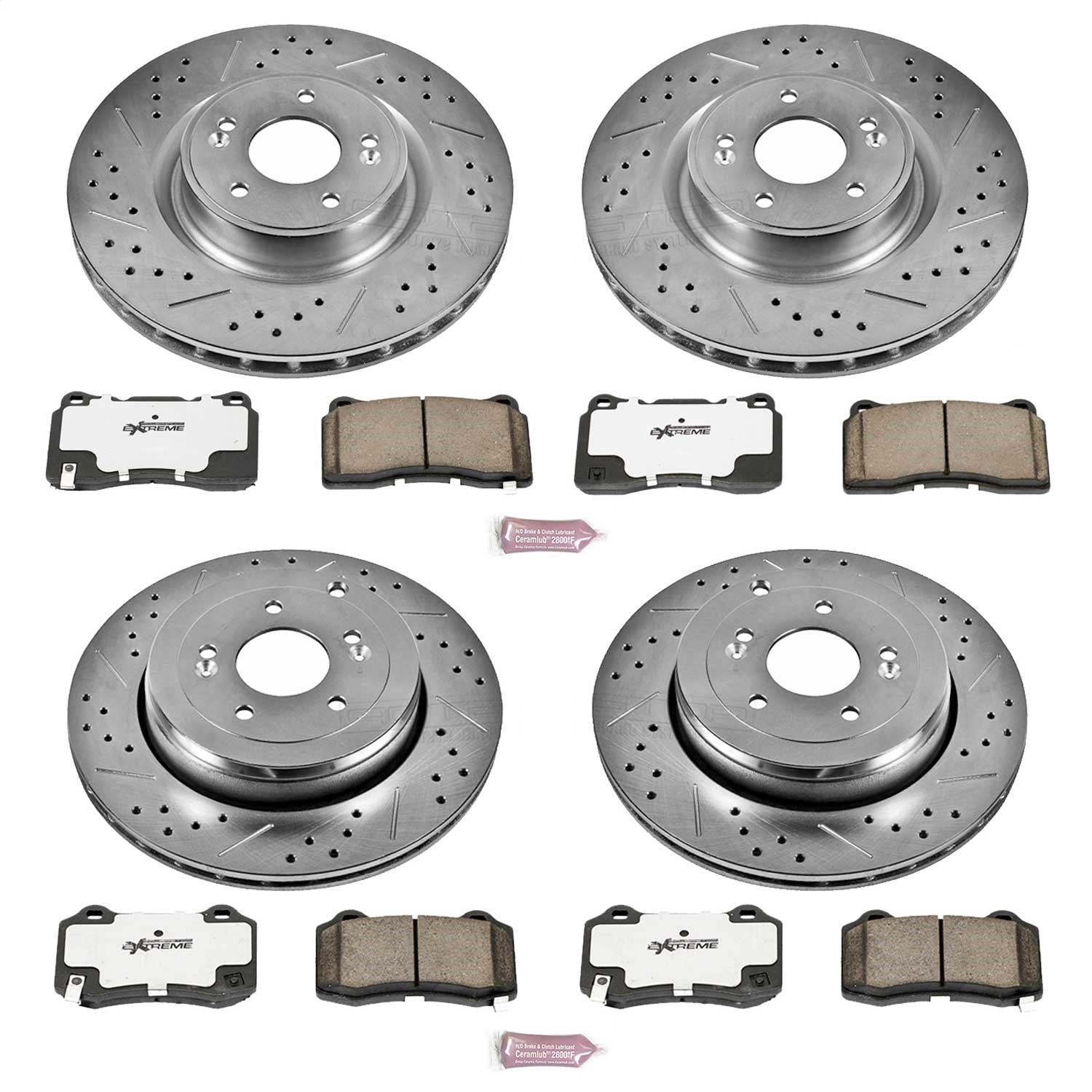 PowerStop Front & Rear Z26 Street Warrior Brake Kit | Hyundai Genesis Coupe (10-16) (K6167-26)