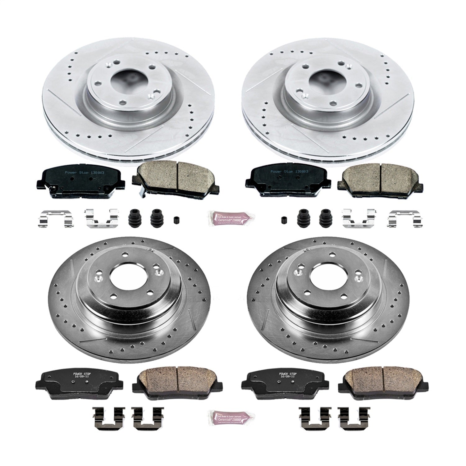 PowerStop Front & Rear Z23 Evolution Sport Brake Kit | Hyundai Genesis Coupe (10-16) (K6170)