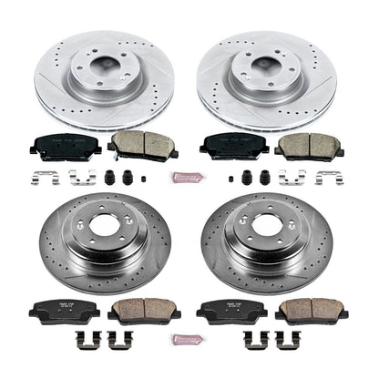 PowerStop Front & Rear Z23 Evolution Sport Brake Kit | Hyundai Genesis Coupe (10-16) (K6170)