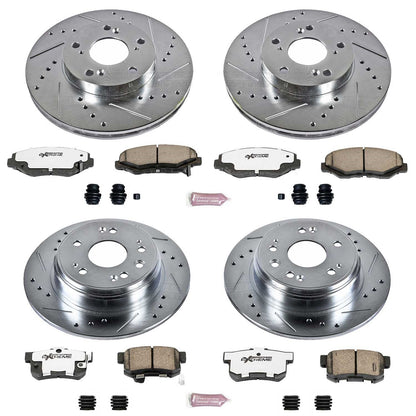PowerStop Front & Rear Z26 Street Warrior Brake Kit | Honda CR-V (02-04) (K6171-26)
