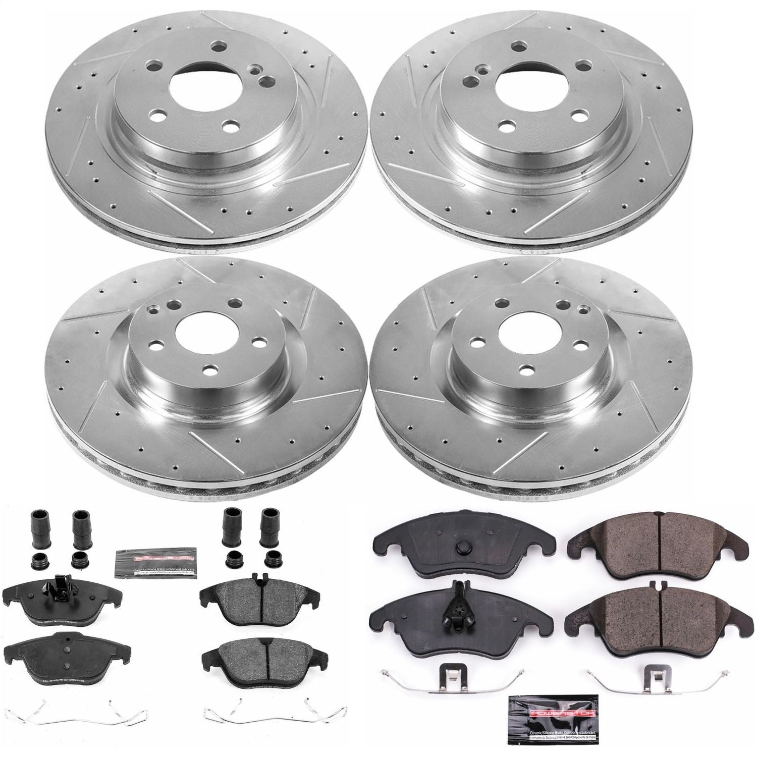 PowerStop Front & Rear Z23 Evolution Sport Brake Kit | Mercedes-Benz C250 (12-15) (K6206)
