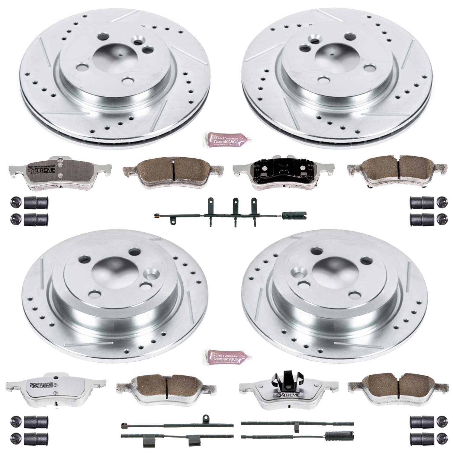 PowerStop Front & Rear Z26 Street Warrior Brake Kit | Mini Cooper (07-08) (K6296-26)