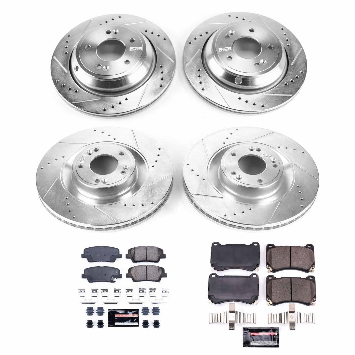 PowerStop Front & Rear Z23 Evolution Sport Brake Kit | Hyundai Equus 2011 (K6312)